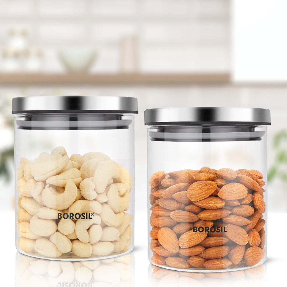 My Borosil Storage Jars 600 ml x 2 Classic Storage Jar Set of 2, 600 ml