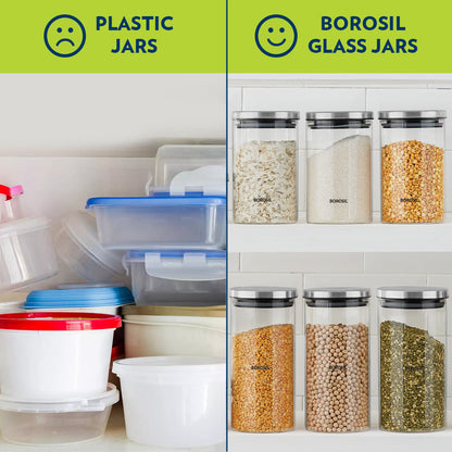 My Borosil Storage Jars 600 ml x 2 Classic Storage Jar Set of 2, 600 ml
