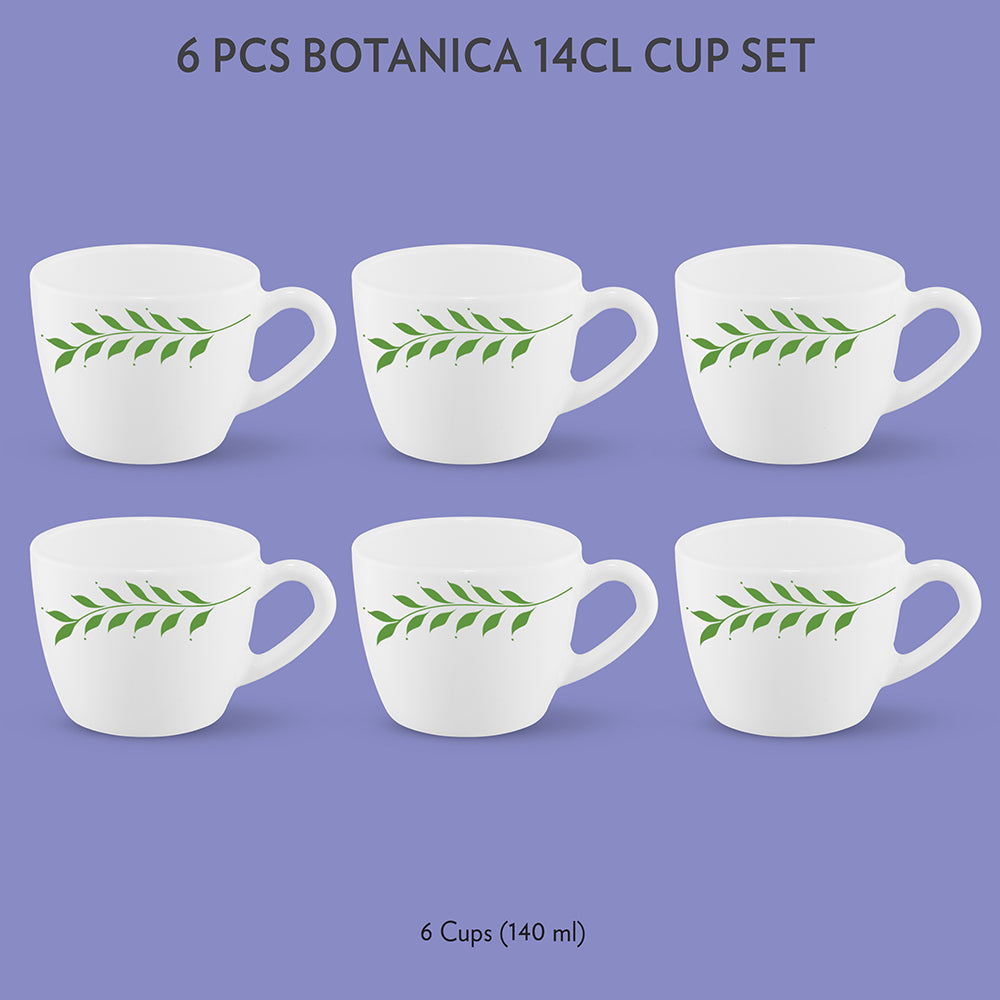 My Borosil Opalware Tea Cups & Tea Sets 140 ml x 6 Botanica Cup Set