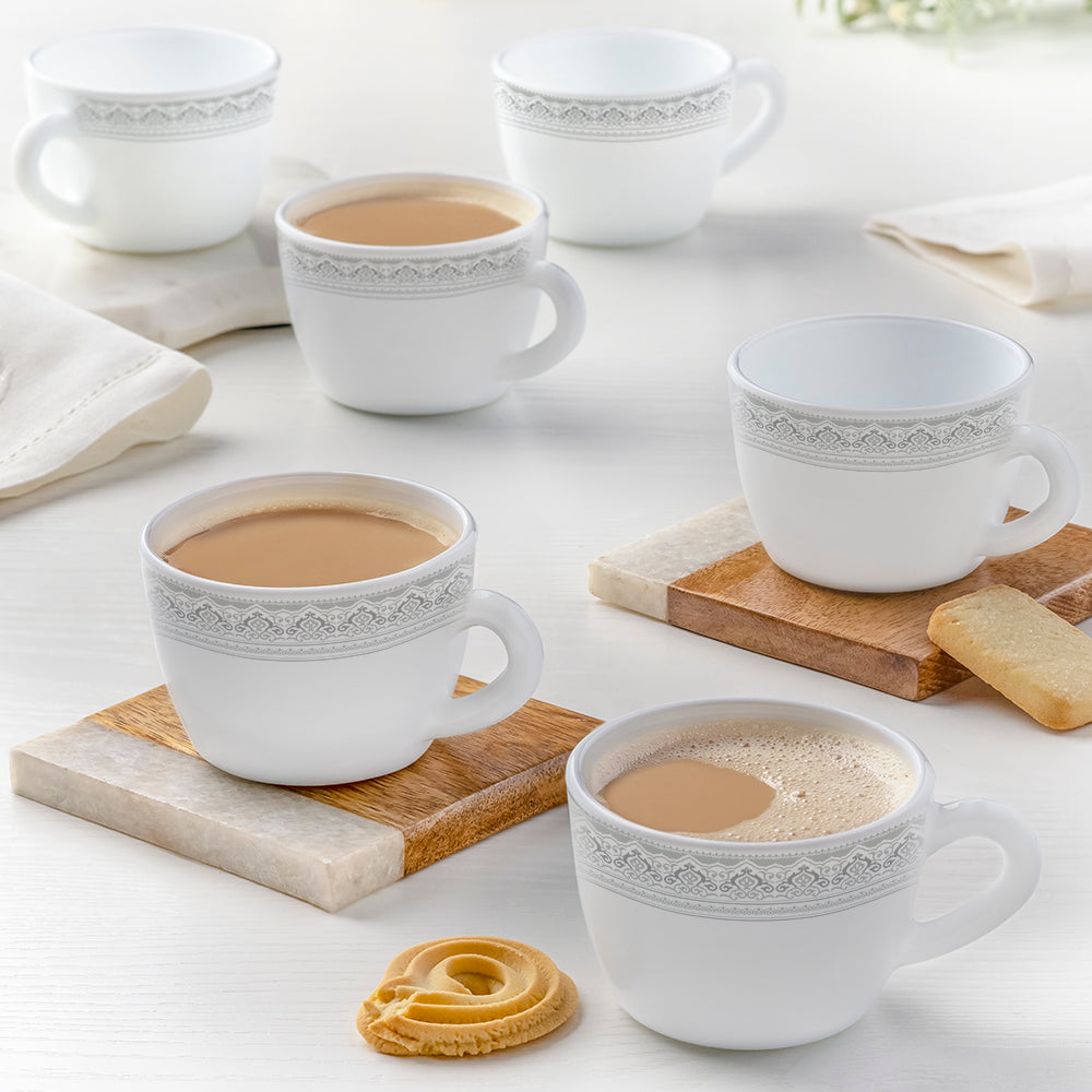 My Borosil Opalware Tea Cups & Tea Sets 140 ml x 6 Classic Cup Set