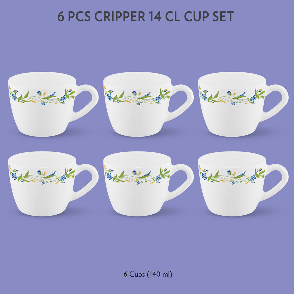 My Borosil Tea Cups & Tea Sets 140 ml x 6 Cripper Cup Set