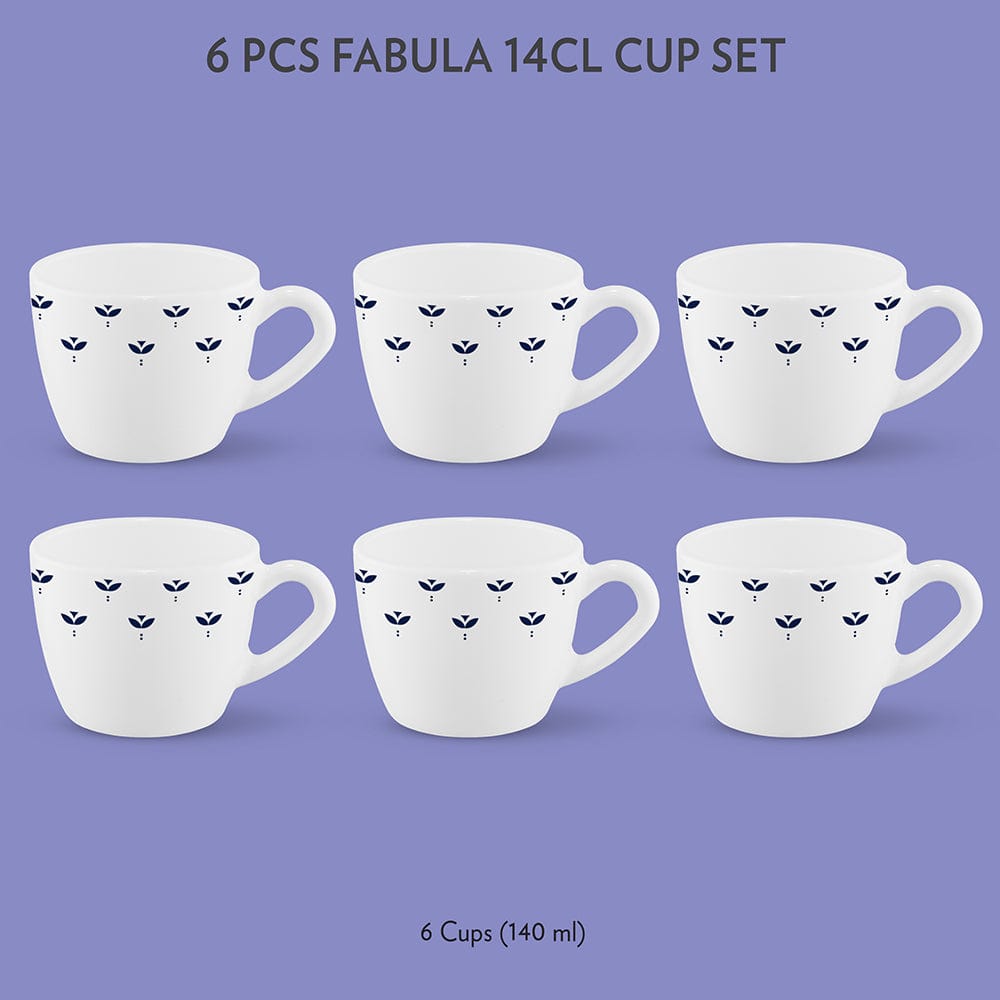 My Borosil Opalware Tea Cups & Tea Sets 140 ml x 6 Fabula Cup Set