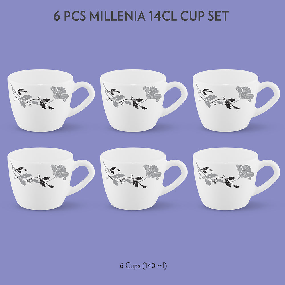 My Borosil Opalware Tea Cups & Tea Sets 140 ml x 6 Millenia Cup Set