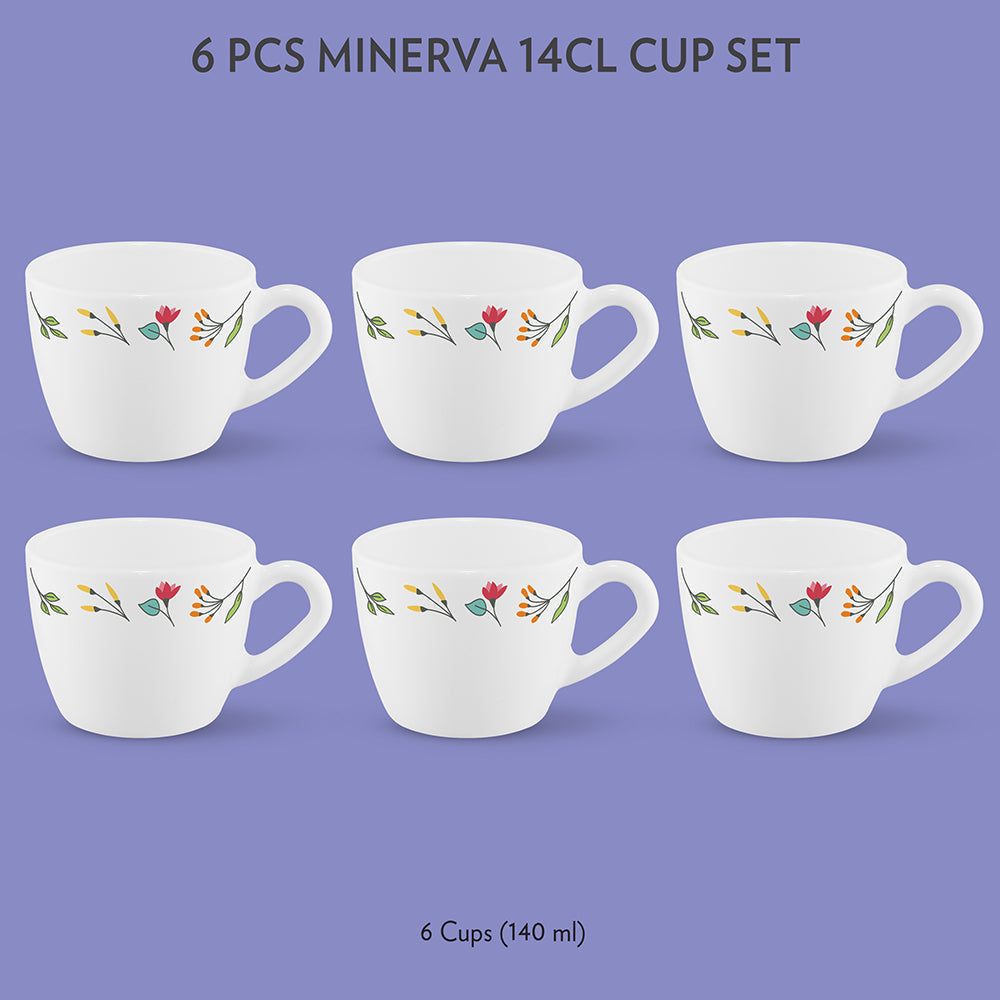 My Borosil Opalware Tea Cups & Tea Sets 140 ml x 6 Minerva Cup Set