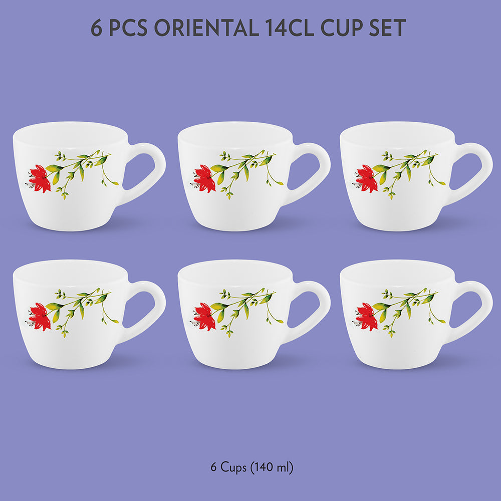 My Borosil Opalware Tea Cups & Tea Sets 140 ml x 6 Oriental Cup Set