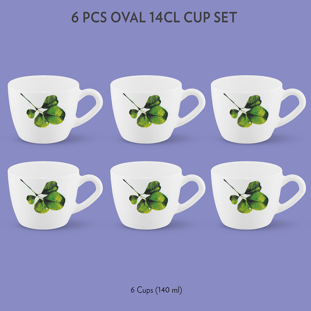 My Borosil Opalware Tea Cups & Tea Sets 140 ml x 6 Oval Cup Set