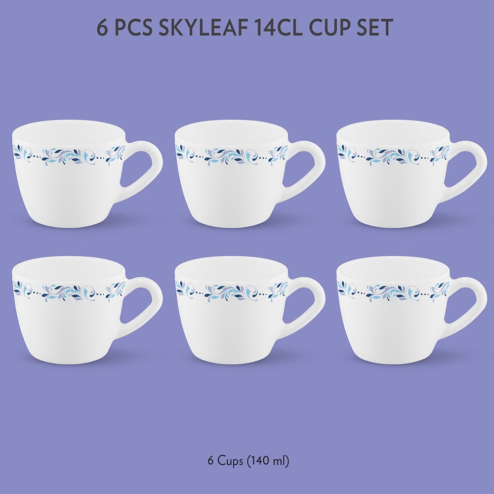 My Borosil Opalware Tea Cups & Tea Sets 140 ml x 6 Skyleaf Cup Set