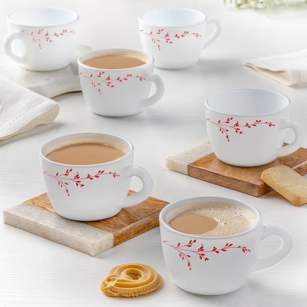 My Borosil Opalware Tea Cups & Tea Sets 140 ml x 6 Vintage Cup Set