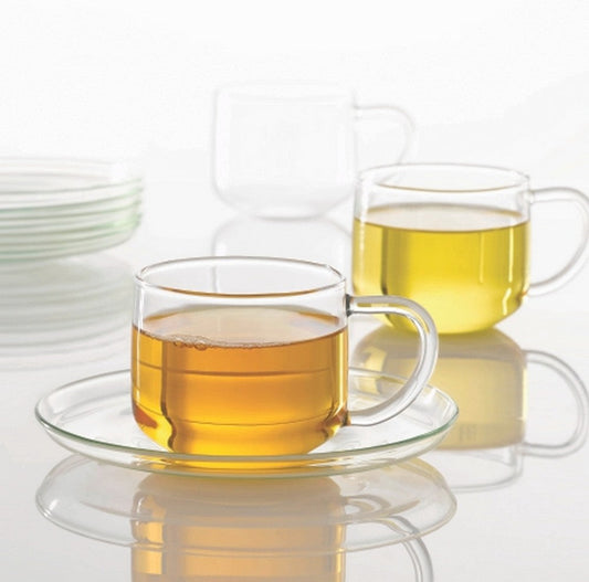 My Borosil Glass Tea Cups & Tea Sets 150 ml x 6 Piccolo Cup & Saucer Set