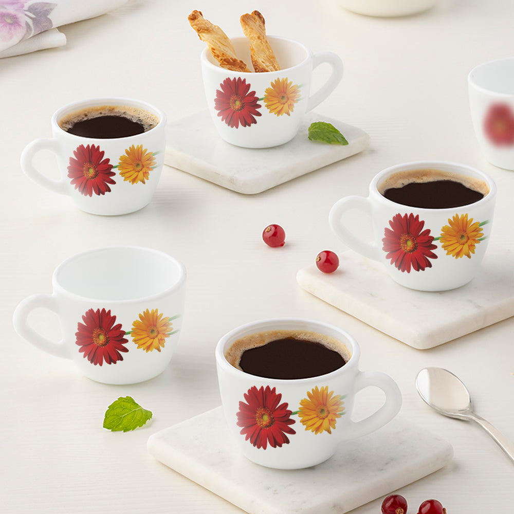 My Borosil Opalware Tea Cups & Tea Sets 90 ml x 6 Zinnia Cup Set