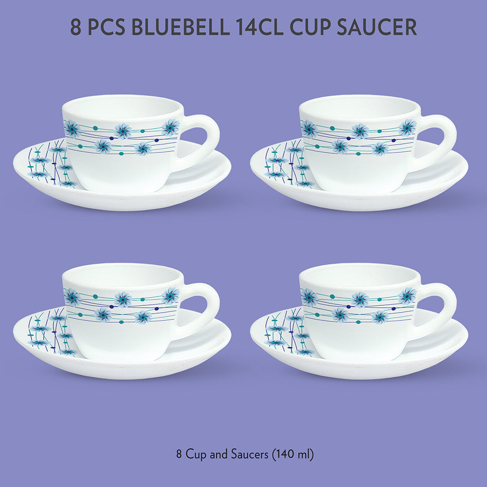 My Borosil Opalware Tea Cups & Tea Sets Bluebell Cup & Saucer Set