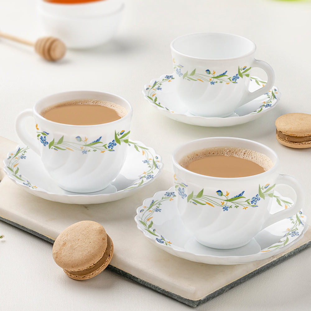 My Borosil Opalware Tea Cups & Tea Sets Cripper Cup & Saucer Set