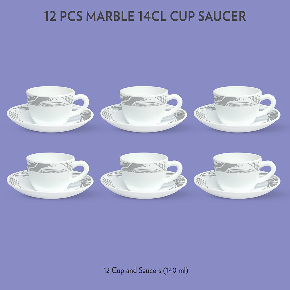 My Borosil Opalware Tea Cups & Tea Sets Marble Cup & Saucer Set