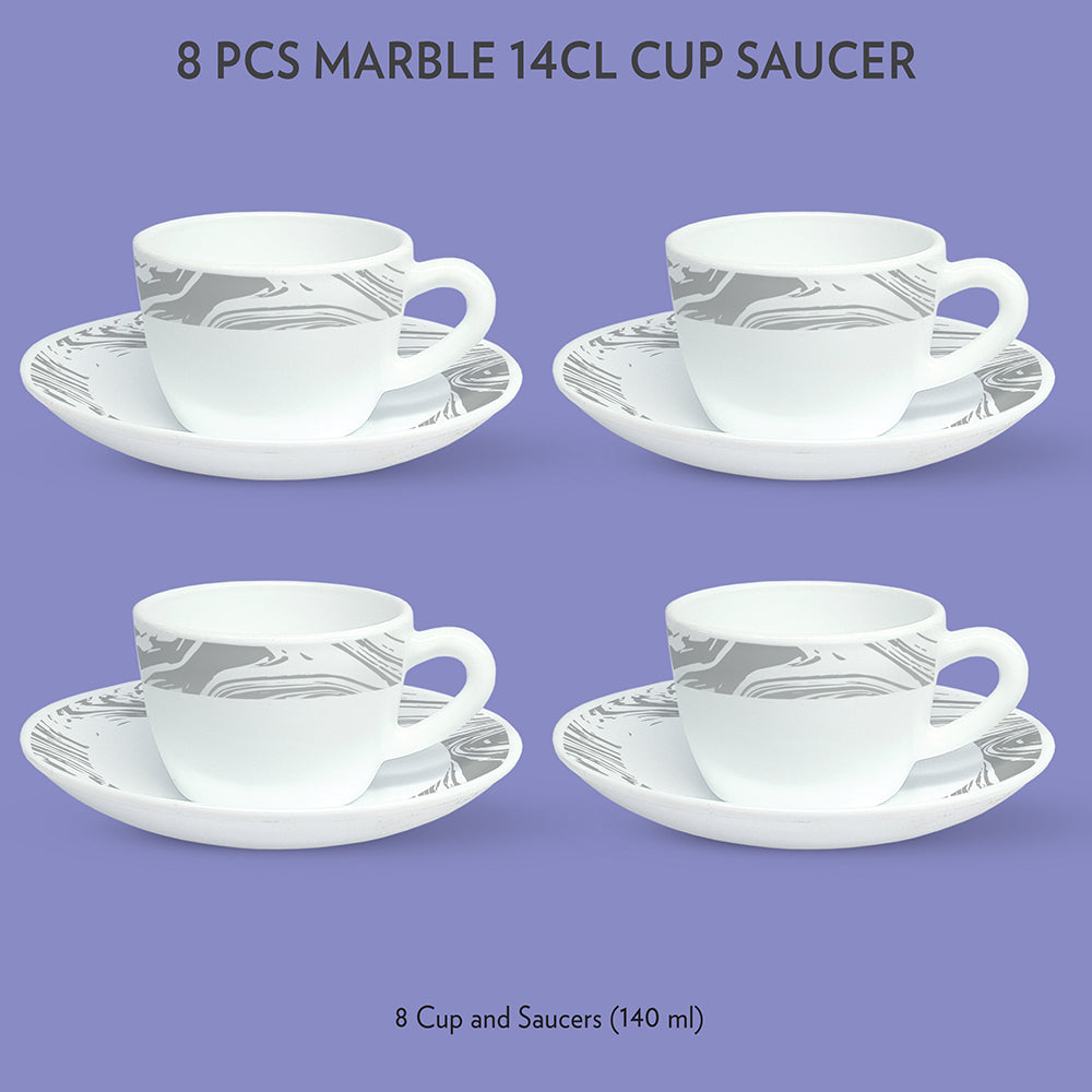 My Borosil Opalware Tea Cups & Tea Sets Marble Cup & Saucer Set