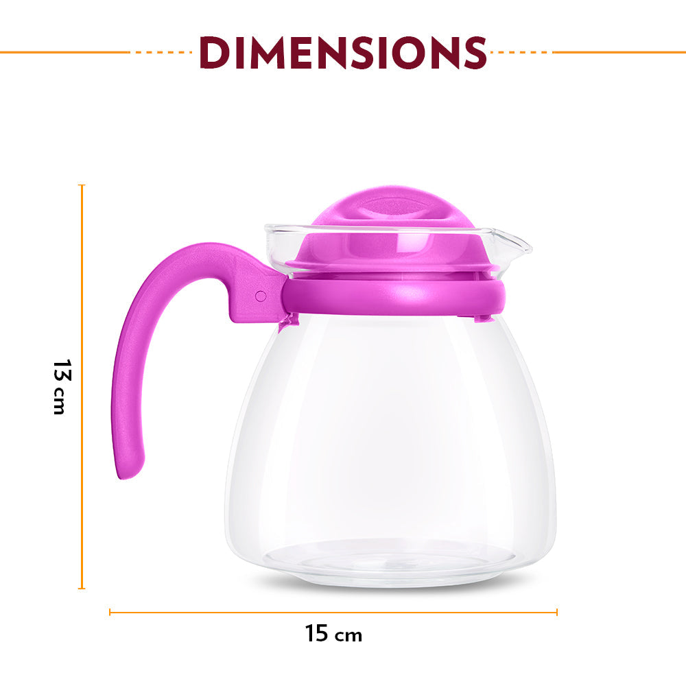 My Borosil Tea Kettles 1.25 L Carafe w Strainer, Pink