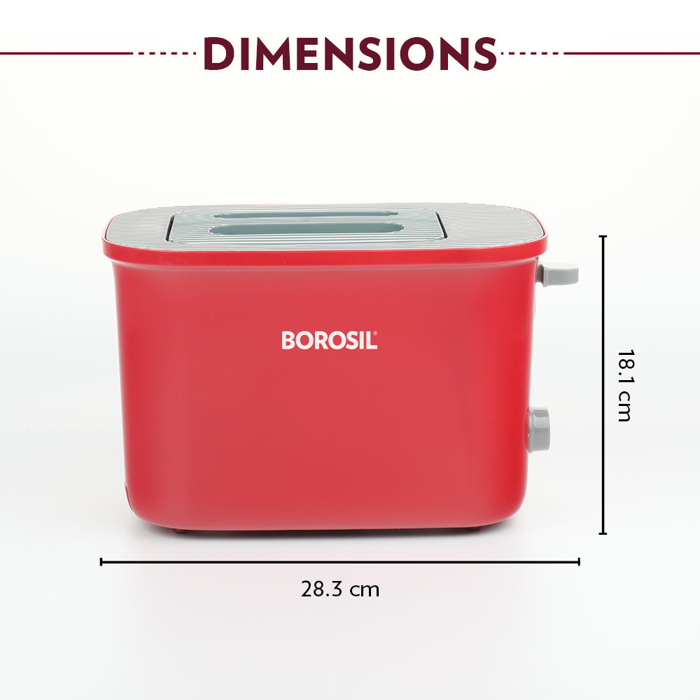 My Borosil Toasters & Grills Krispy Pop-up Toaster, Red