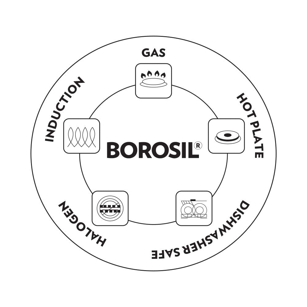 My Borosil Tope & Saucepans Cookfresh Triply Tope (Silicone Knob on Lid)