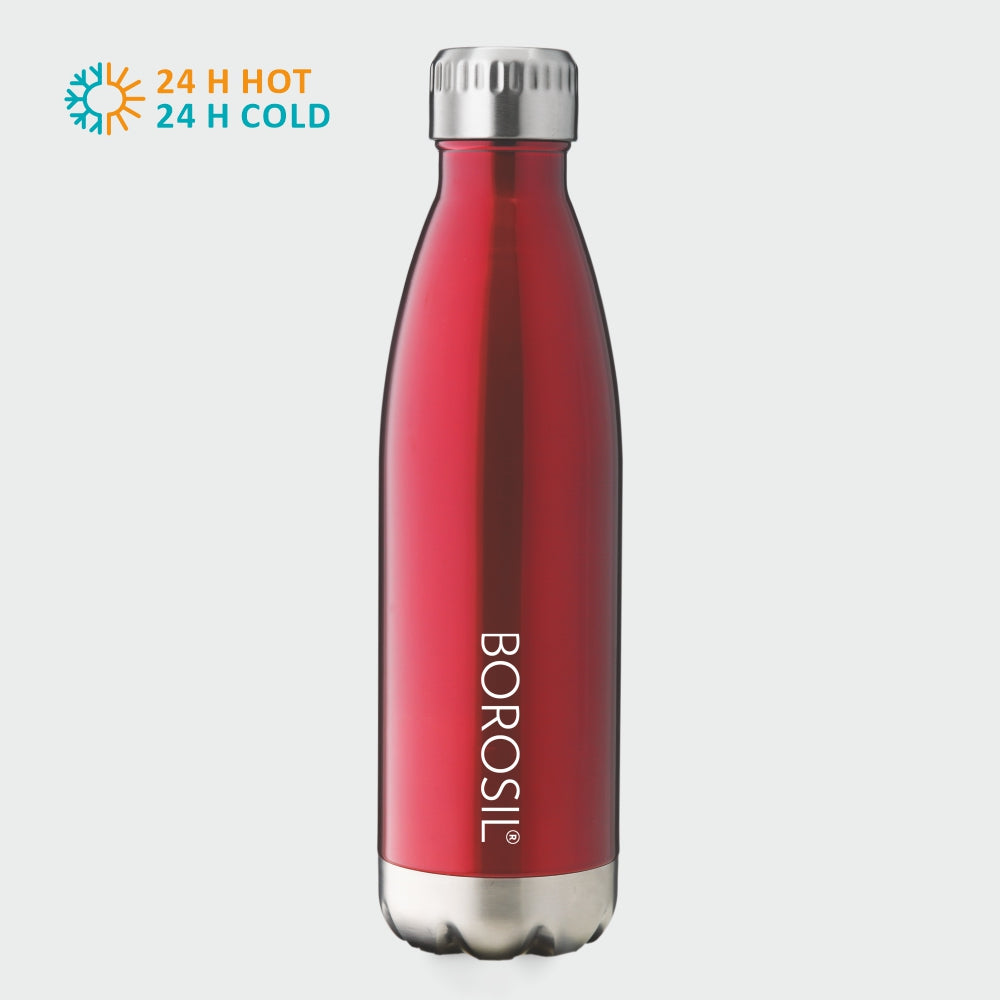 My Borosil Stainless Steel Bottles Bolt Trans Red