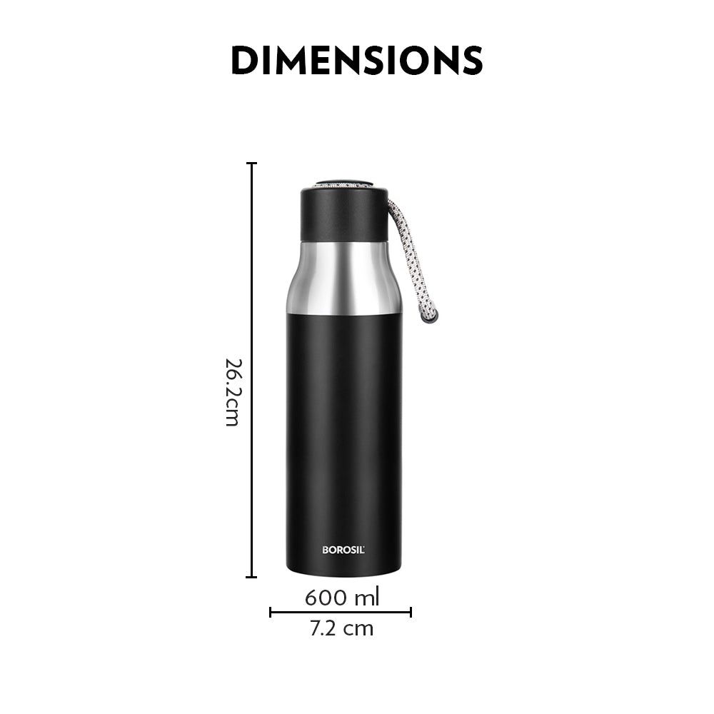 My Borosil Stainless Steel Bottles 600 ml Aquasoul