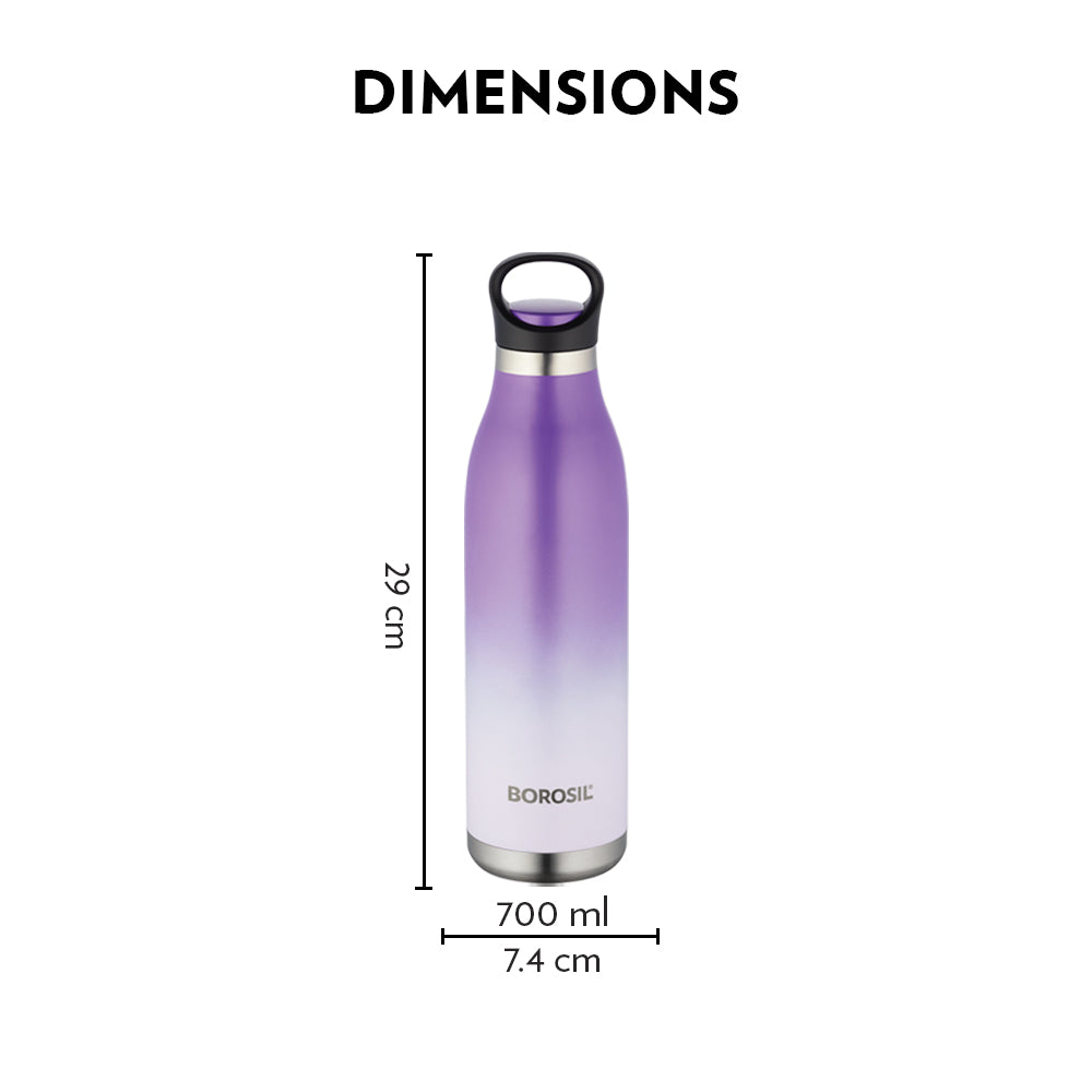 My Borosil Stainless Steel Bottles 700 ml ColourCrush Violet