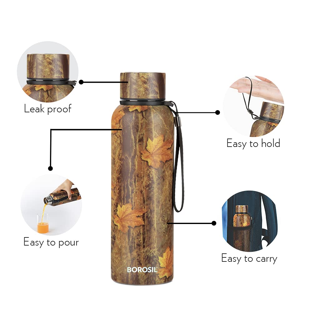 My Borosil Stainless Steel Bottles 700 ml Trek Maple