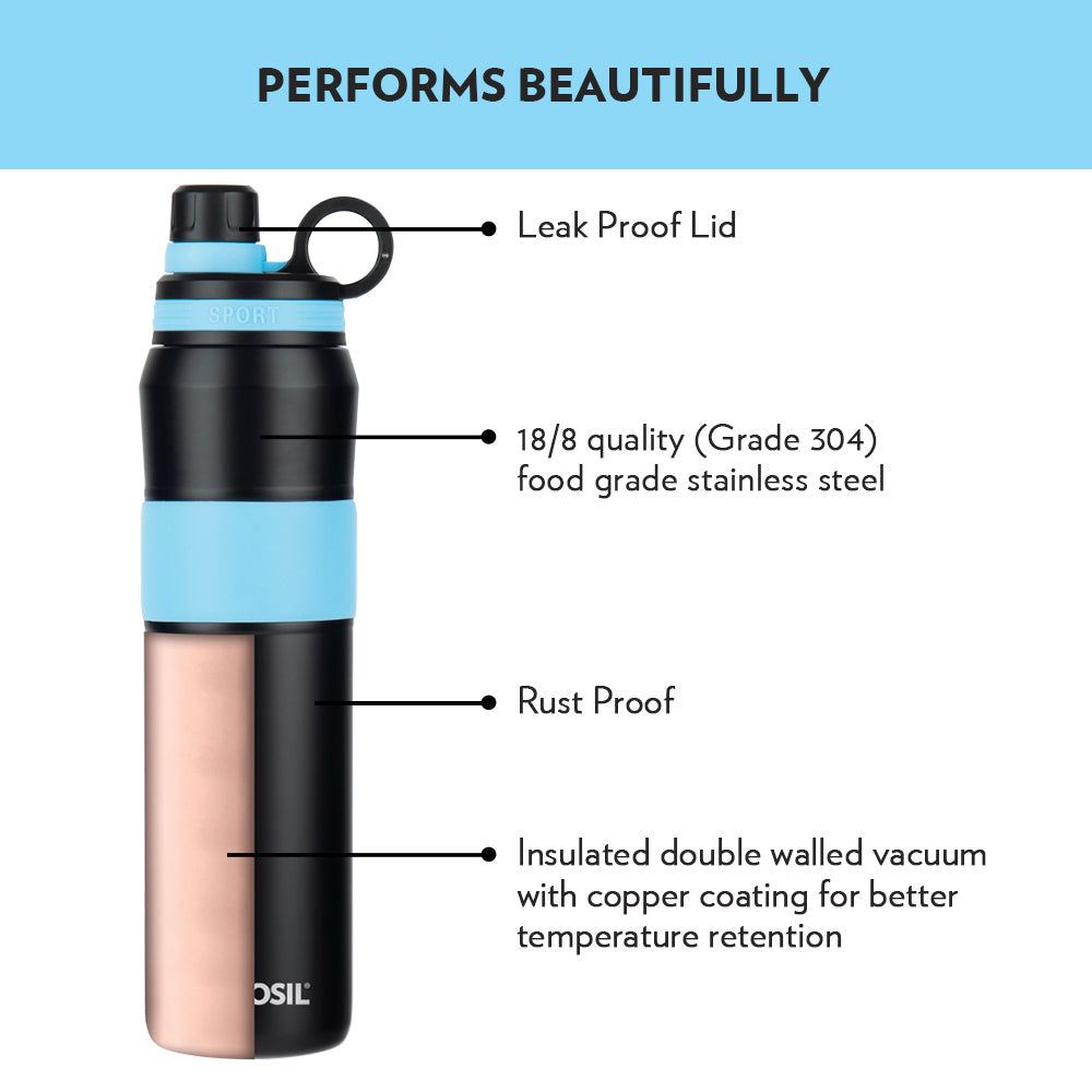 My Borosil Stainless Steel Bottles 800 ml ThirstBurst Arctic