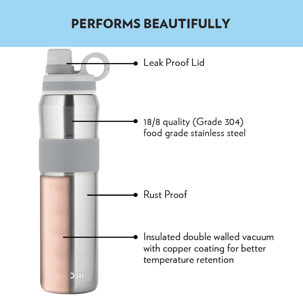 My Borosil Stainless Steel Bottles 800 ml ThirstBurst Steel