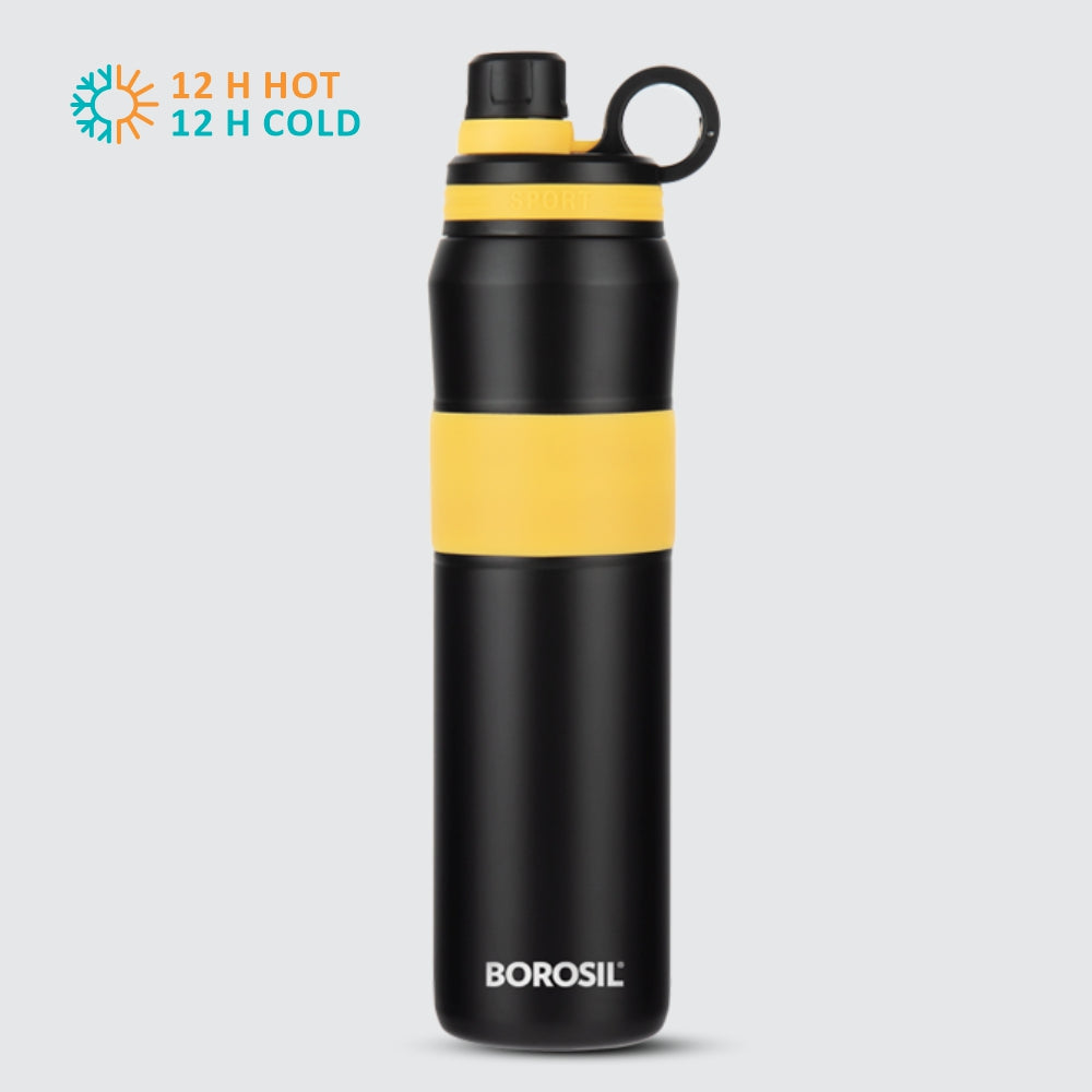 My Borosil Stainless Steel Bottles 800 ml ThirstBurst Sunflower