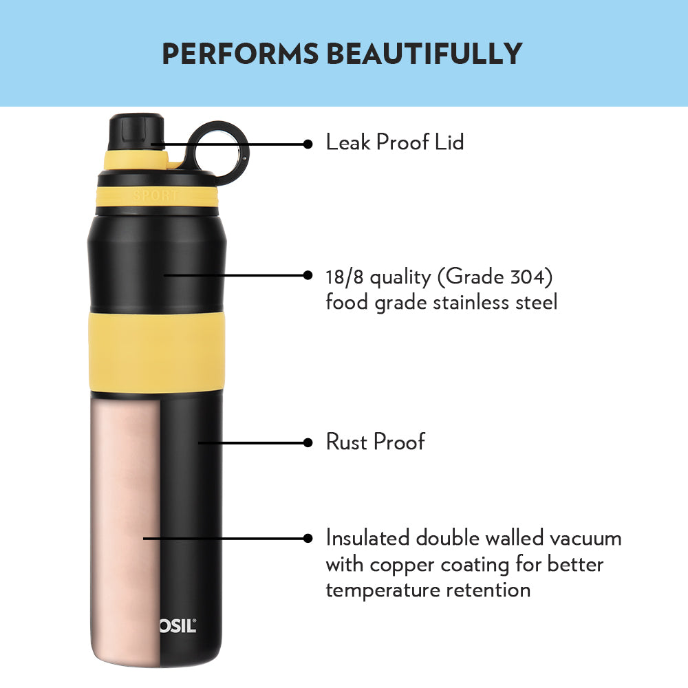 My Borosil Stainless Steel Bottles 800 ml ThirstBurst Sunflower