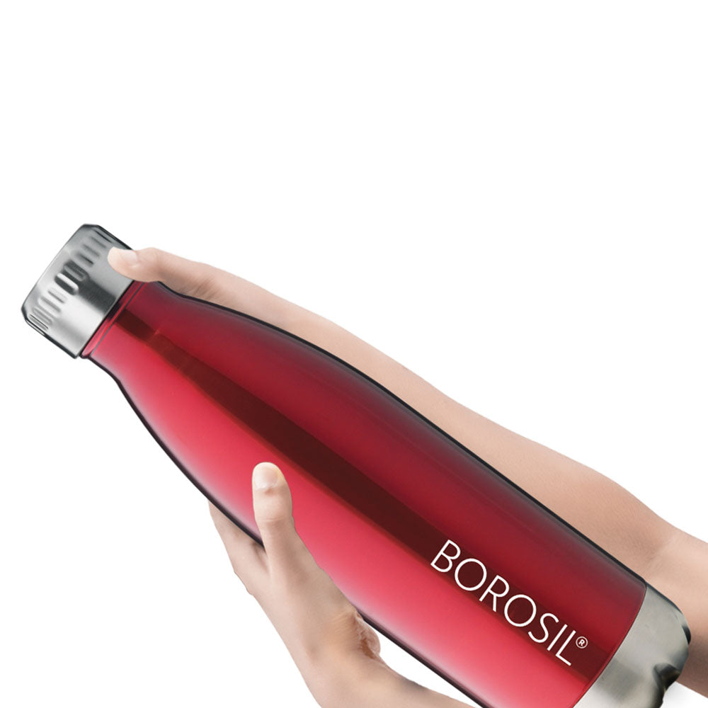 My Borosil Stainless Steel Bottles Bolt Trans Red