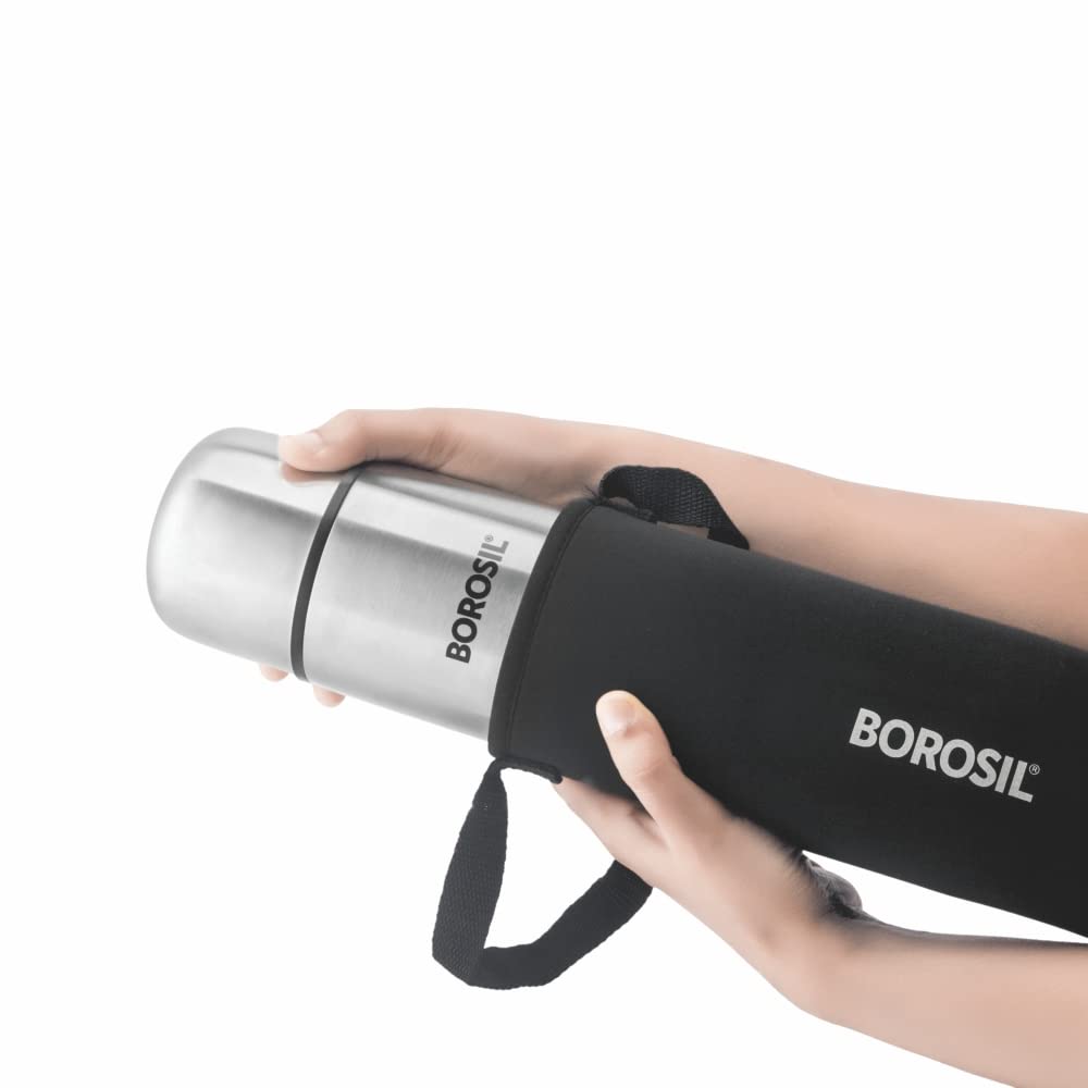 My Borosil Stainless Steel Bottles Thermo Flask, Black