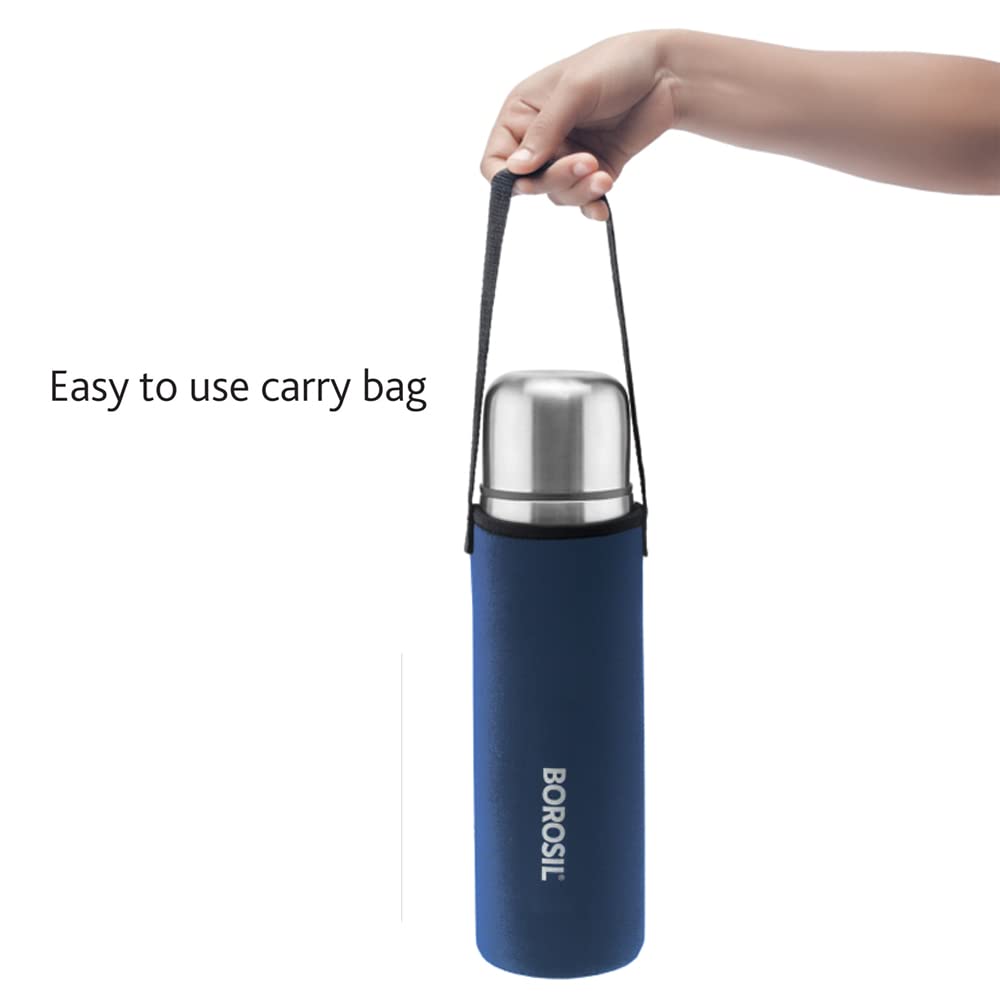 My Borosil Stainless Steel Bottles Thermo Flask, Blue