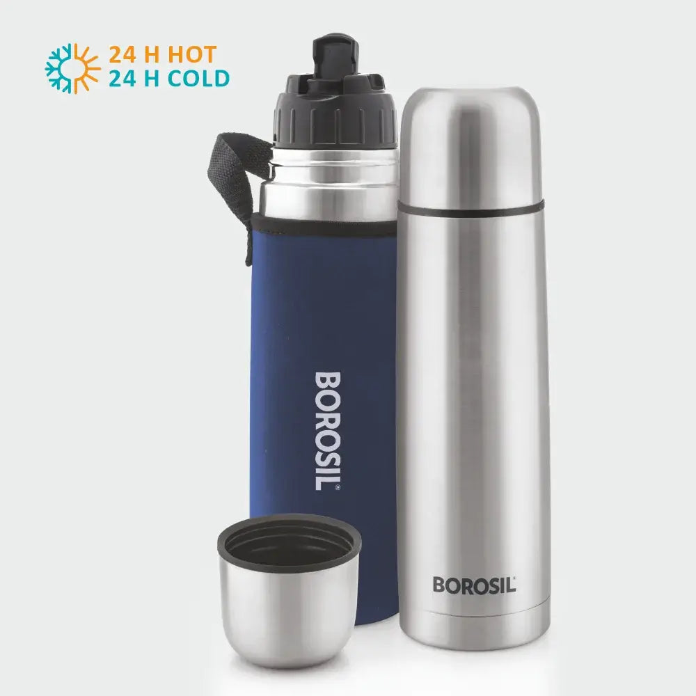 My Borosil Stainless Steel Bottles Thermo Flask, Blue