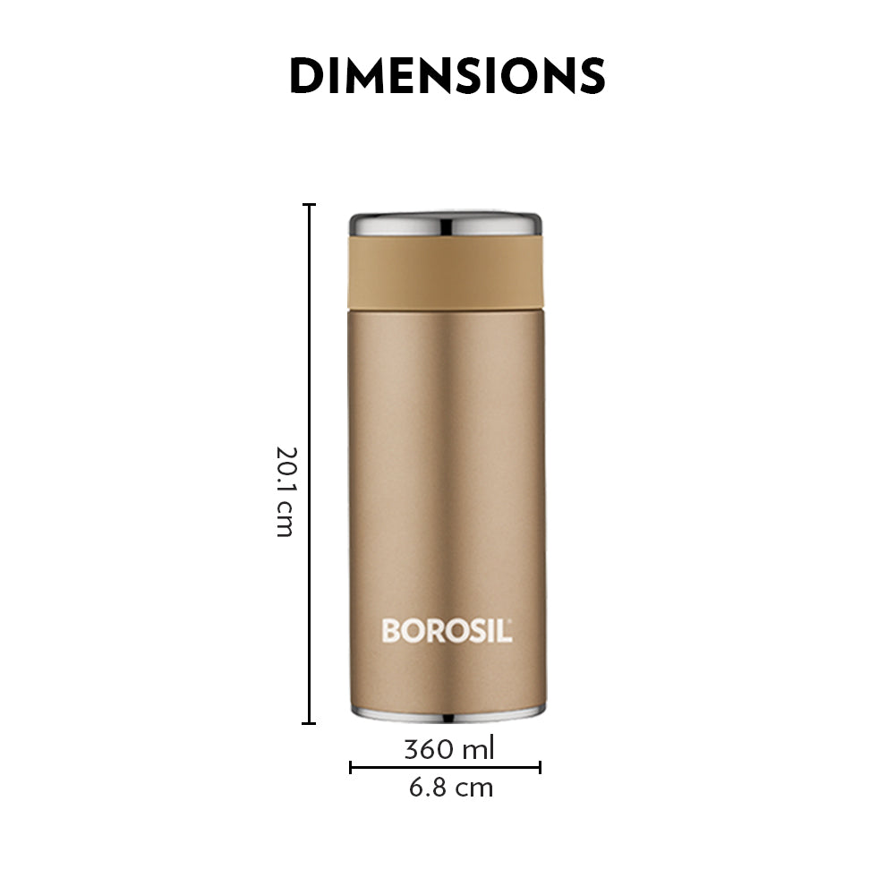 My Borosil Stainless Steel Bottles 360 ml Travelsmart Rose Gold