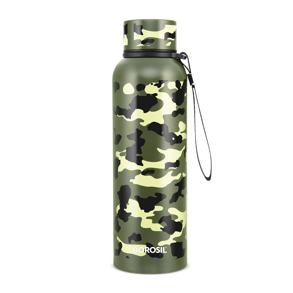 BOROSIL Trek Military Camouflage 700 ml Flask water Bottle (Pack of 1 ...