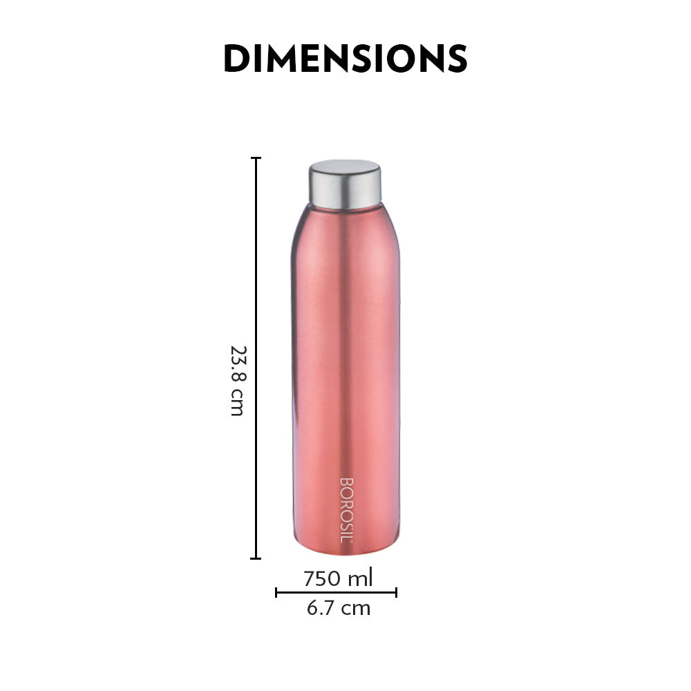 My Borosil Stainless Steel Bottles 750 ml EasySip Pink