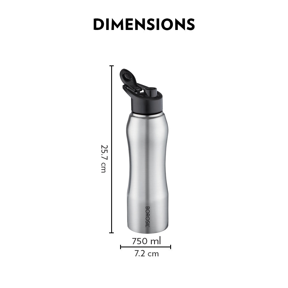 My Borosil Stainless Steel Bottles 750 ml Grip n Sip Classic