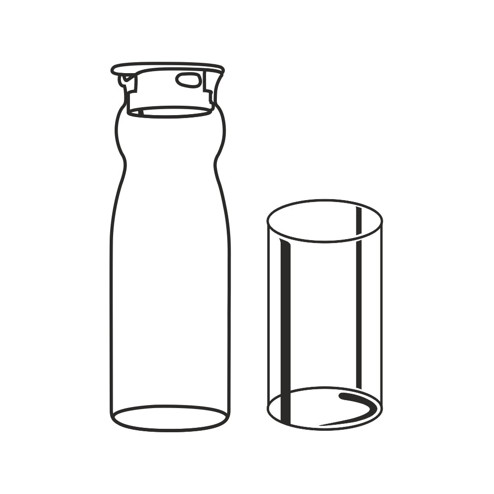 My Borosil Water & Juice Jugs 1.3L jug + 4 glasses Aqua Set with 1.3L Jug